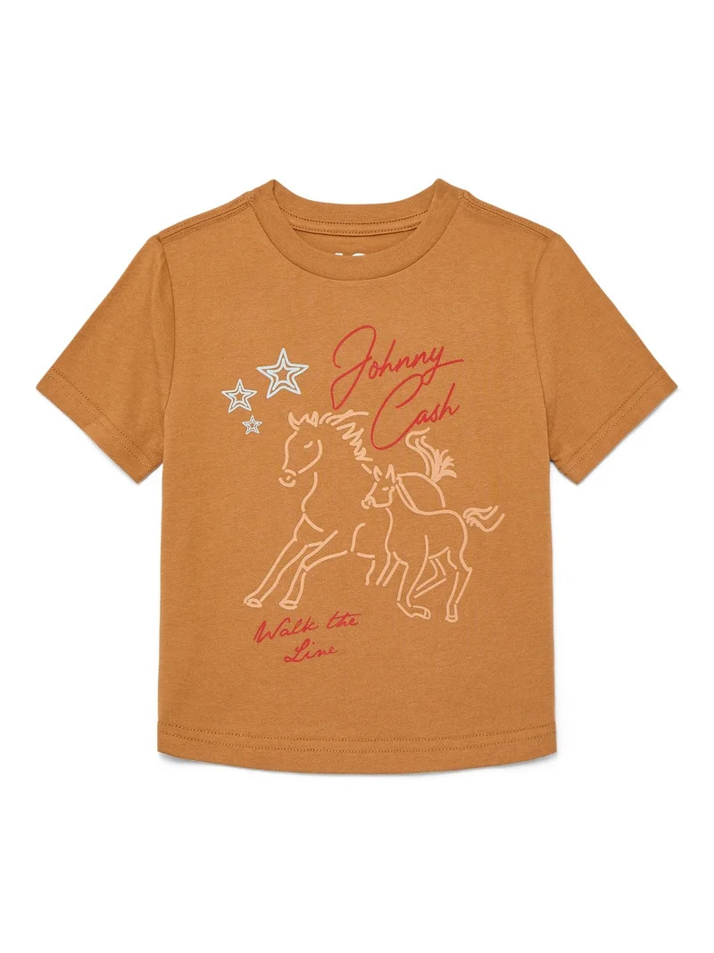 Johnny Cash Tour Toddler Graphic Tee with Short Sleeves, Sizes 12M-5T | Walmart (US)