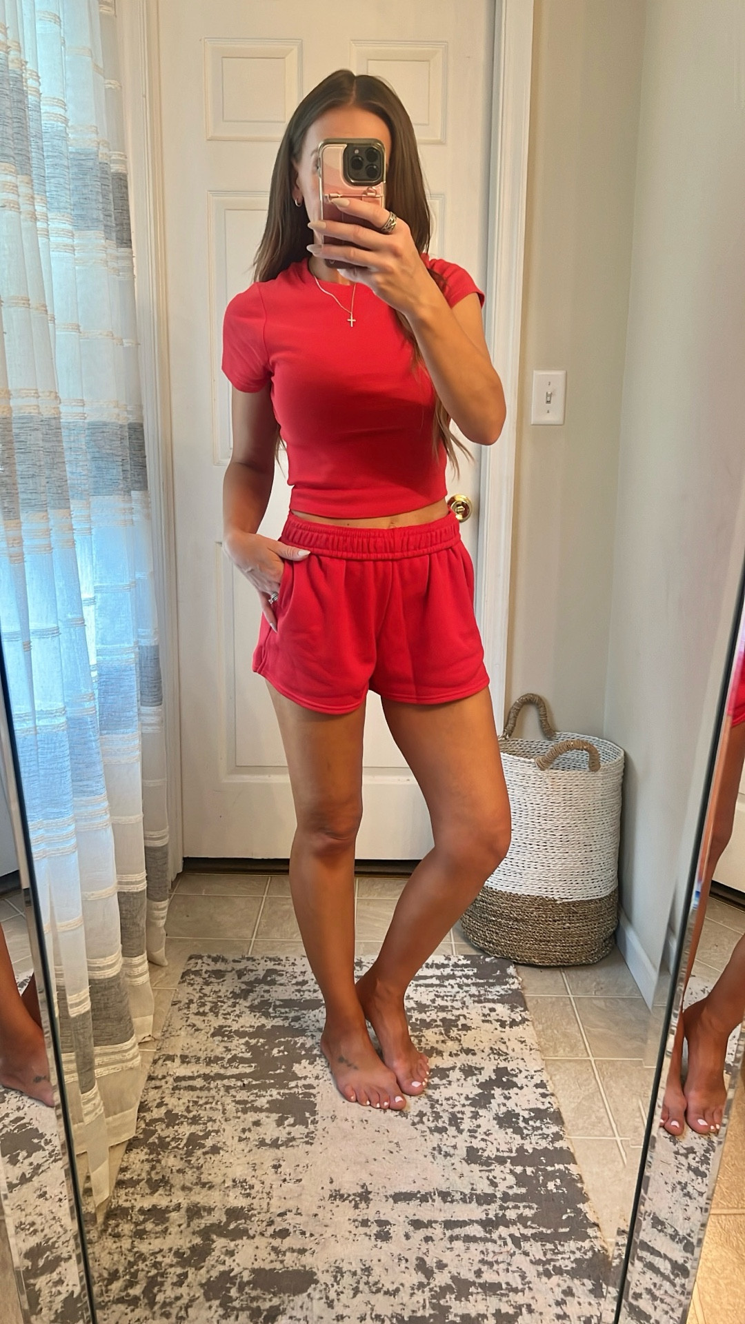 This Walmart matching set is giving Aritzia vibes for only $13! The tops are $6, 100% cotton and are the perfect semi cropped length. The shorts are $7 and fit slightly oversized. Comes in tons of colors! 

Wearing size XS top and S bottoms 

#LTKFindsUnder50 #LTKOver40 #LTKActive