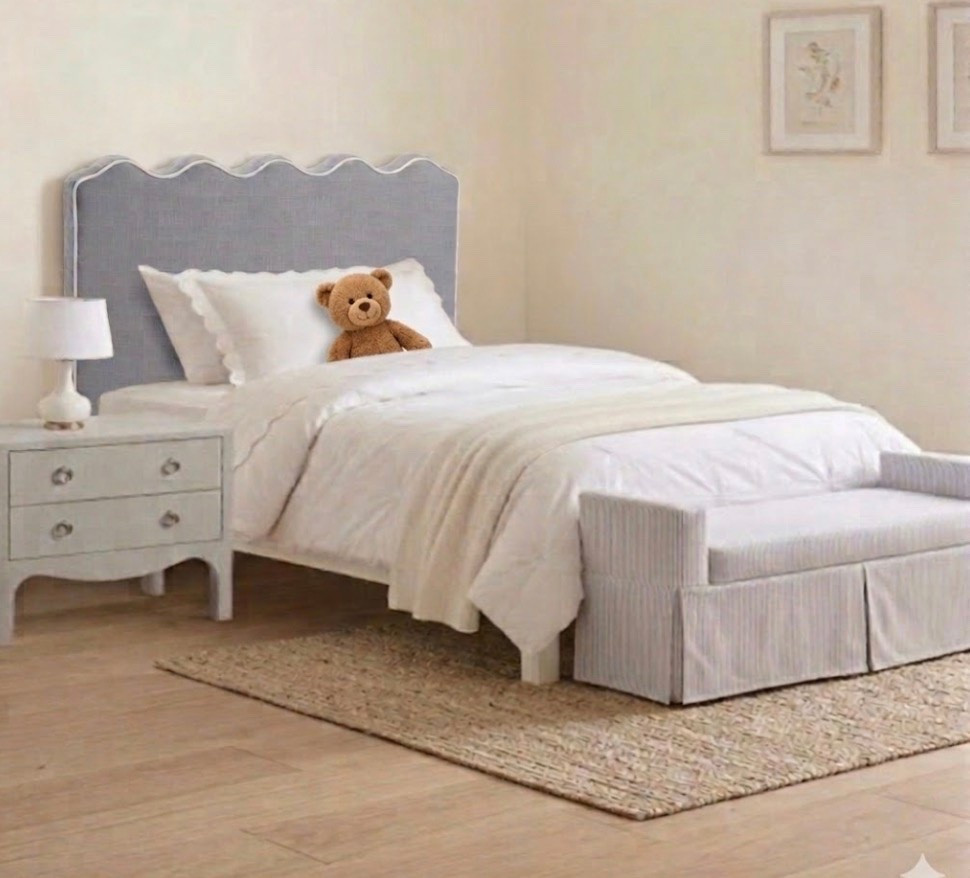 TJ Maxx headboard, striped neck, woven nightstand, kids bedroom, blue, French, modern, coastal, sale.

#LTKSaleAlert #LTKHome #LTKKids