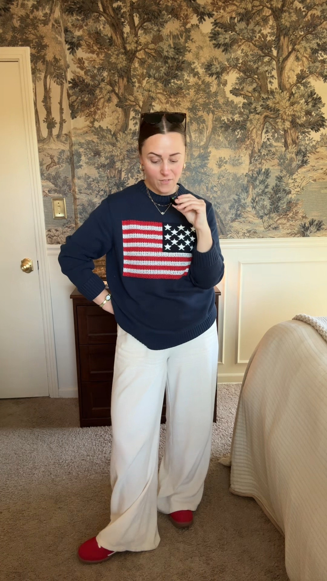 Flag sweater styling inspo! This sweater is a size medium! 

#LTKSaleAlert #LTKPetite #LTKootd