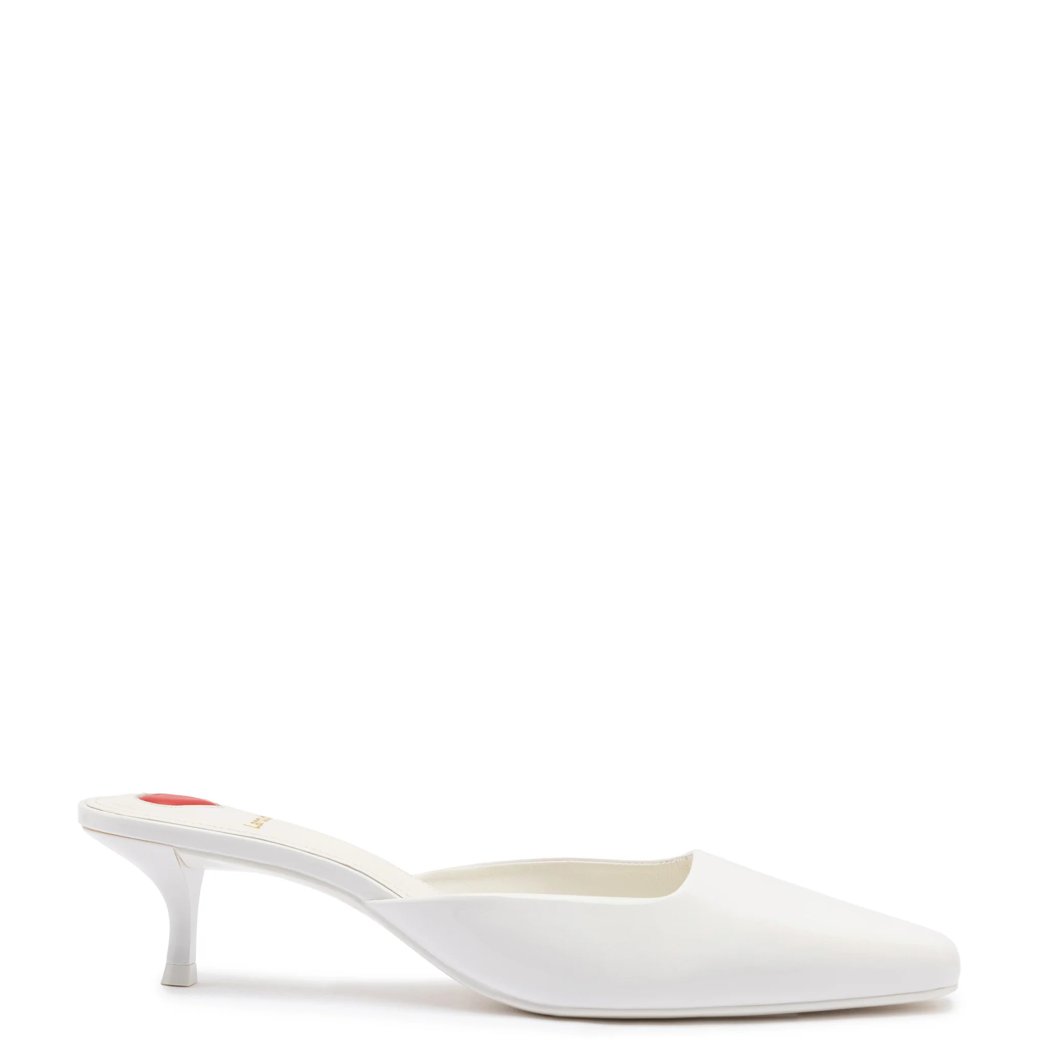 Amal Mule In White Patent Leather | Larroude