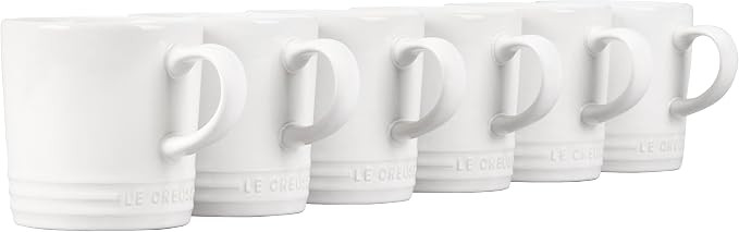 Le Creuset Stoneware Set of 6 London Mugs, 12 oz. Each, White | Amazon (US)