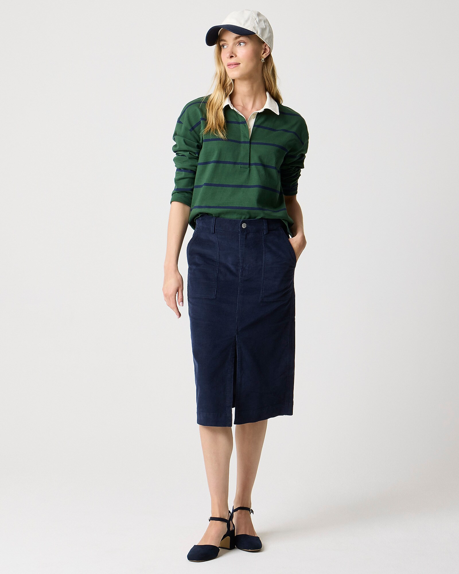Corduroy midi skirt | J.Crew Factory