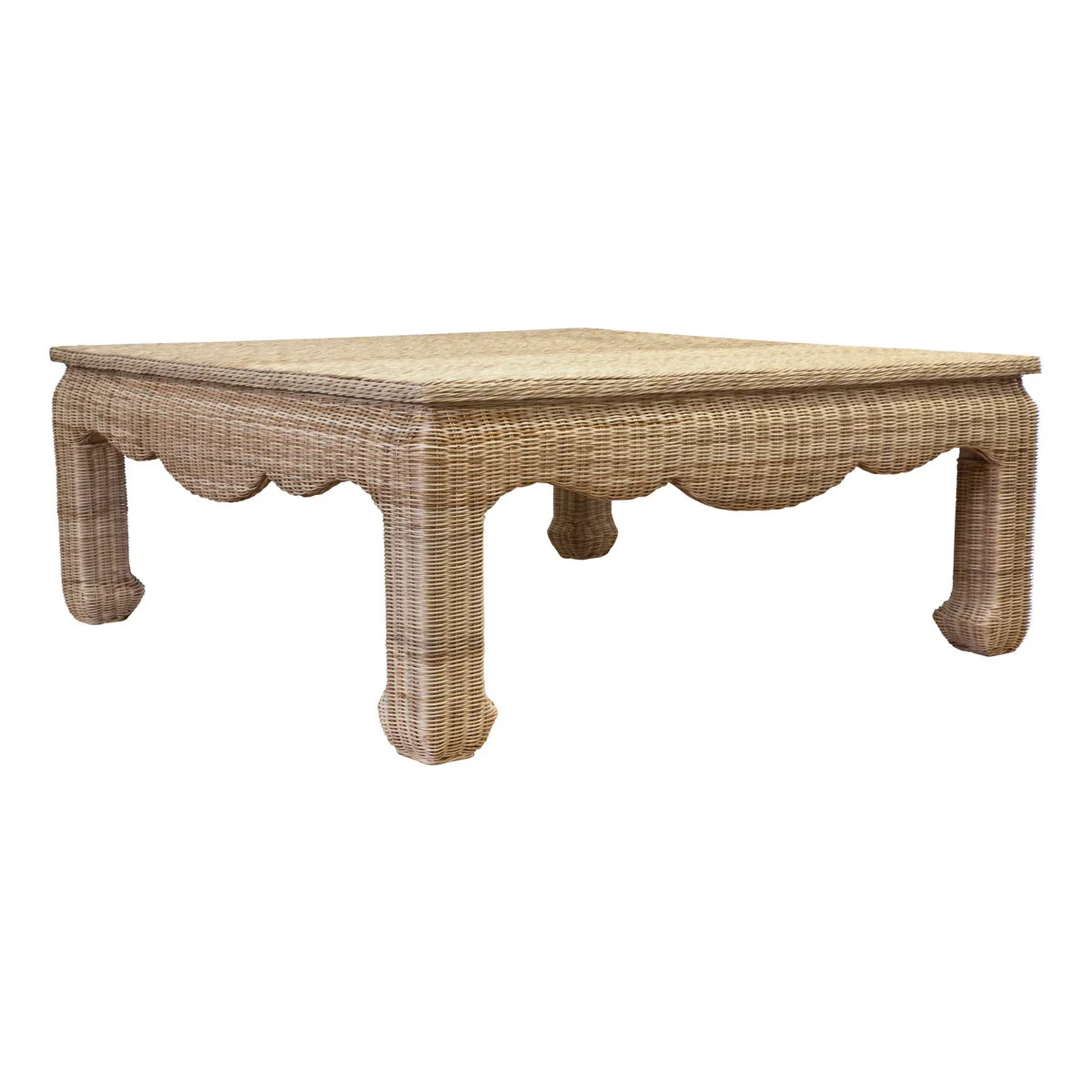 Rattan Ming Style Square Coffee Table | The Well Appointed House, LLC