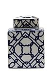 Creative Co-op Blue & White Ceramic Ginger Jar with Lid | Amazon (US)