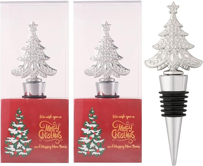 2 Pack Christmas Tree Wine Stopper Alloy Wine Bottle Stoppers for Christmas Decorative Winter Dec... | Amazon (US)