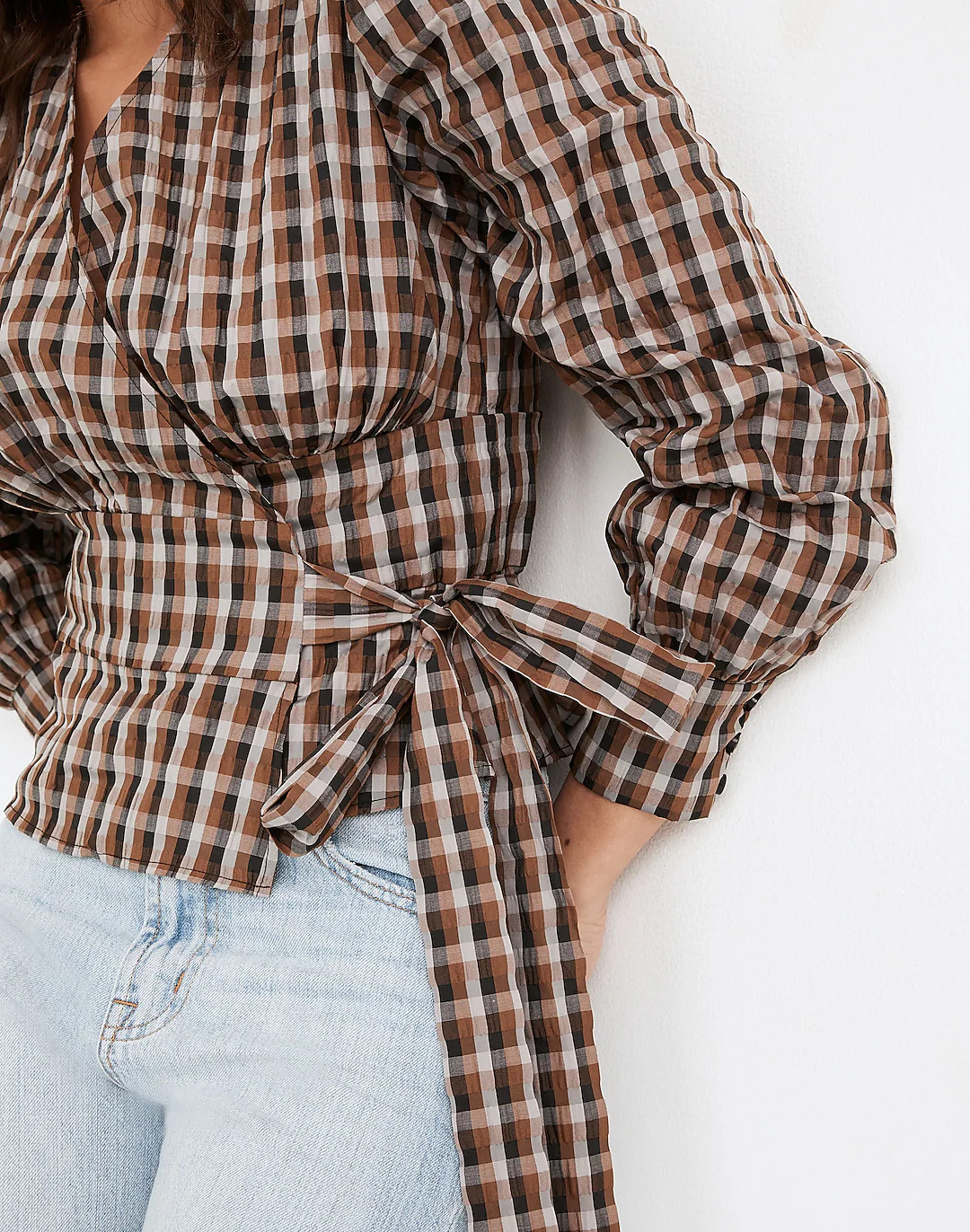 Baum und Pferdgarten Maeci Wrap Top in Check | Madewell