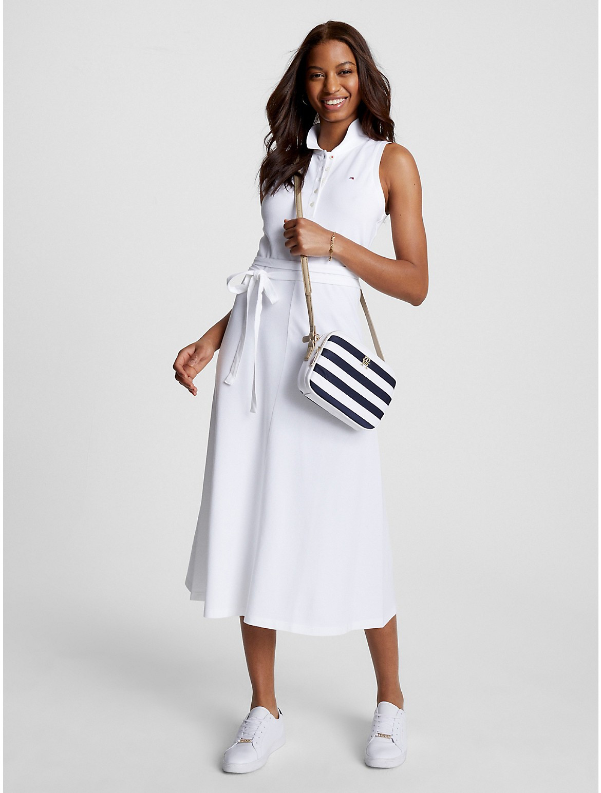 Tommy Hilfiger Women's Sleeveless Midi Polo Dress - White - XXS | Tommy Hilfiger (US)