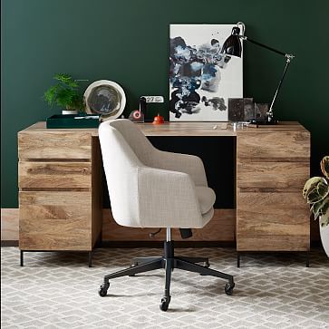 Industrial Modular Desk w/ 2 File Cabinets (64") | West Elm (US)