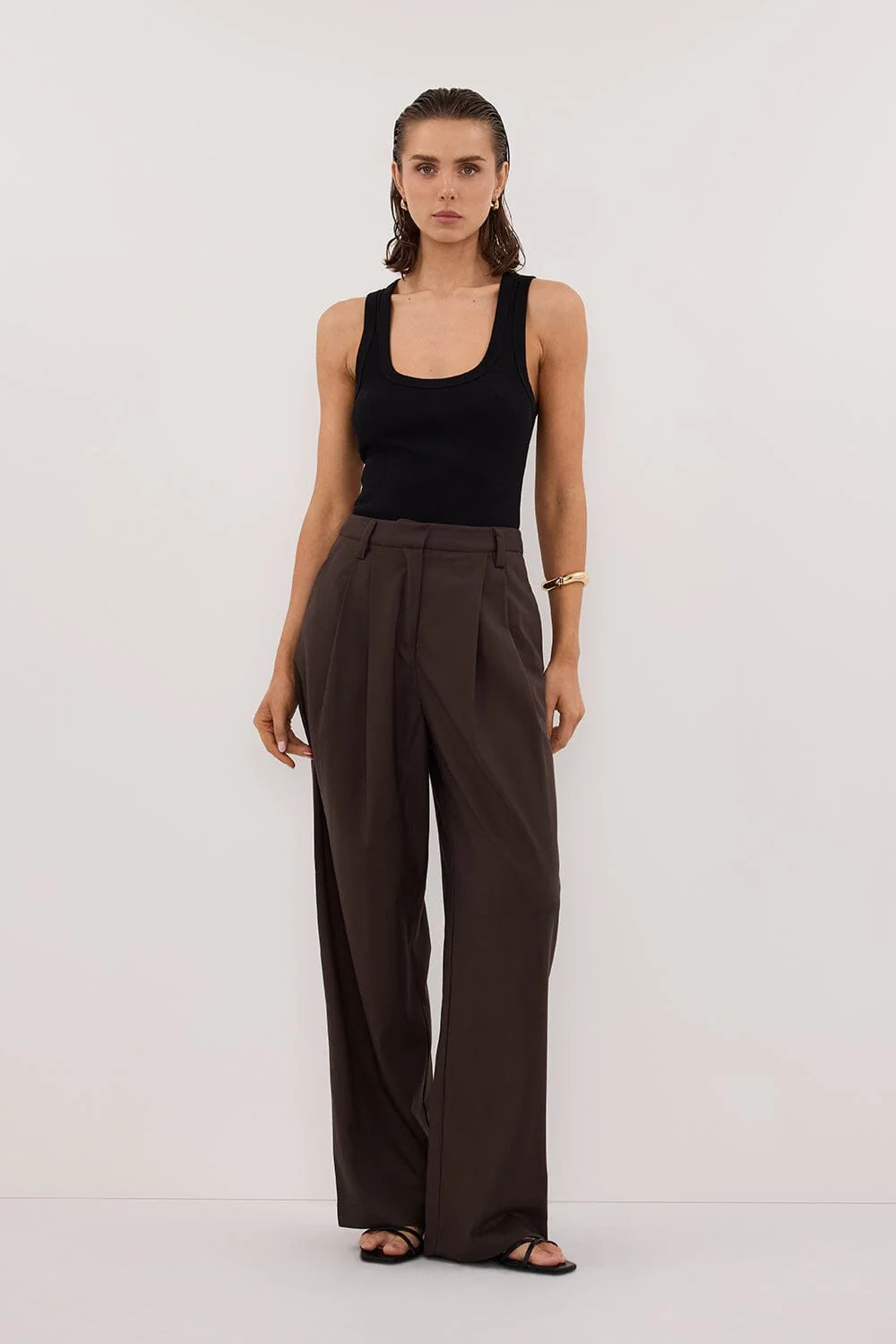 EDEN BITTER CHOC TAILORED PANT | DISSH
