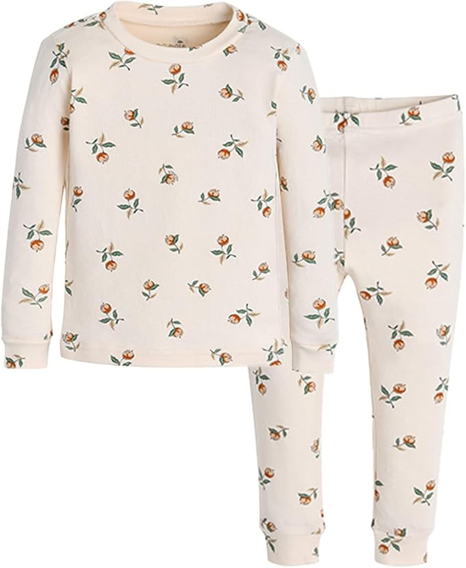 moimoln 6M-8Y Baby & Toddler Girl Floral Pajamas Soft Modal Cotton Breathable Snug-Fit Long-Sleev... | Amazon (US)