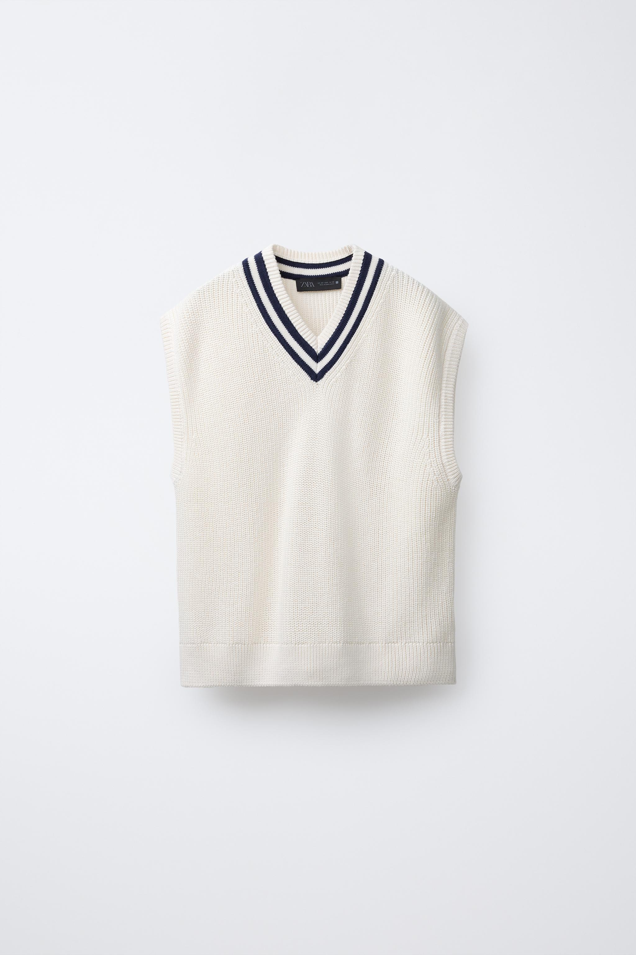CONTRAST VARSITY KNIT VEST | Zara US