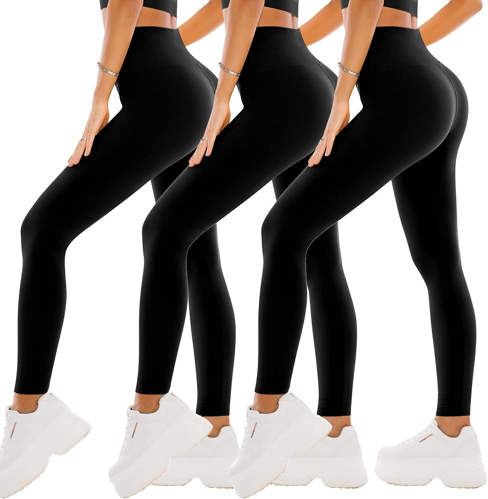 SINOPHANT 3 Pack Leggings for Women - High Waisted Buttery Soft Yoga Pants for Workout Athletic S... | Amazon (US)