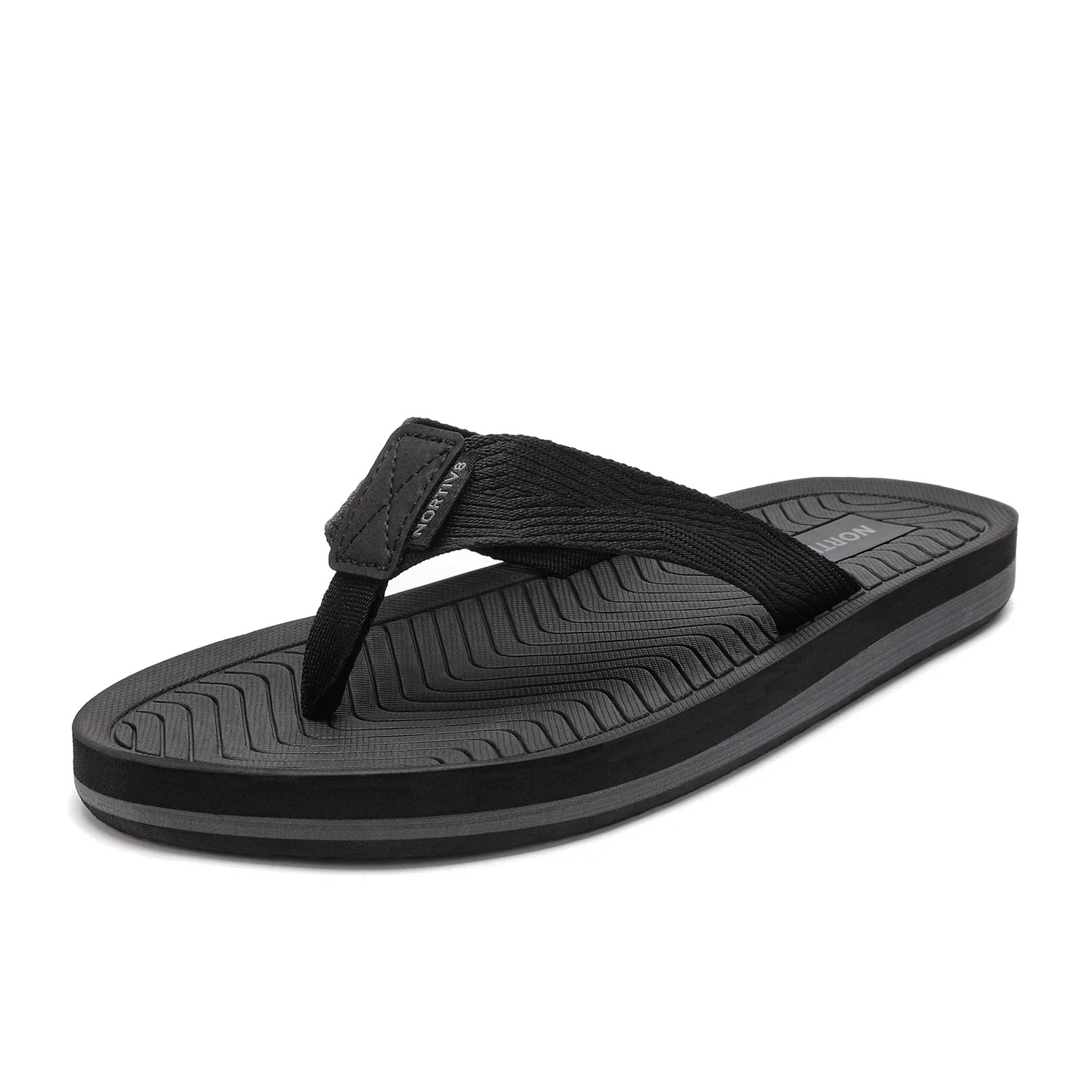 NORTIV 8 Mens Flip Flops Beach Sandals Lightweight Comfort Thong Slippers REVIVA-2 BLACK Size 8 | Walmart (US)