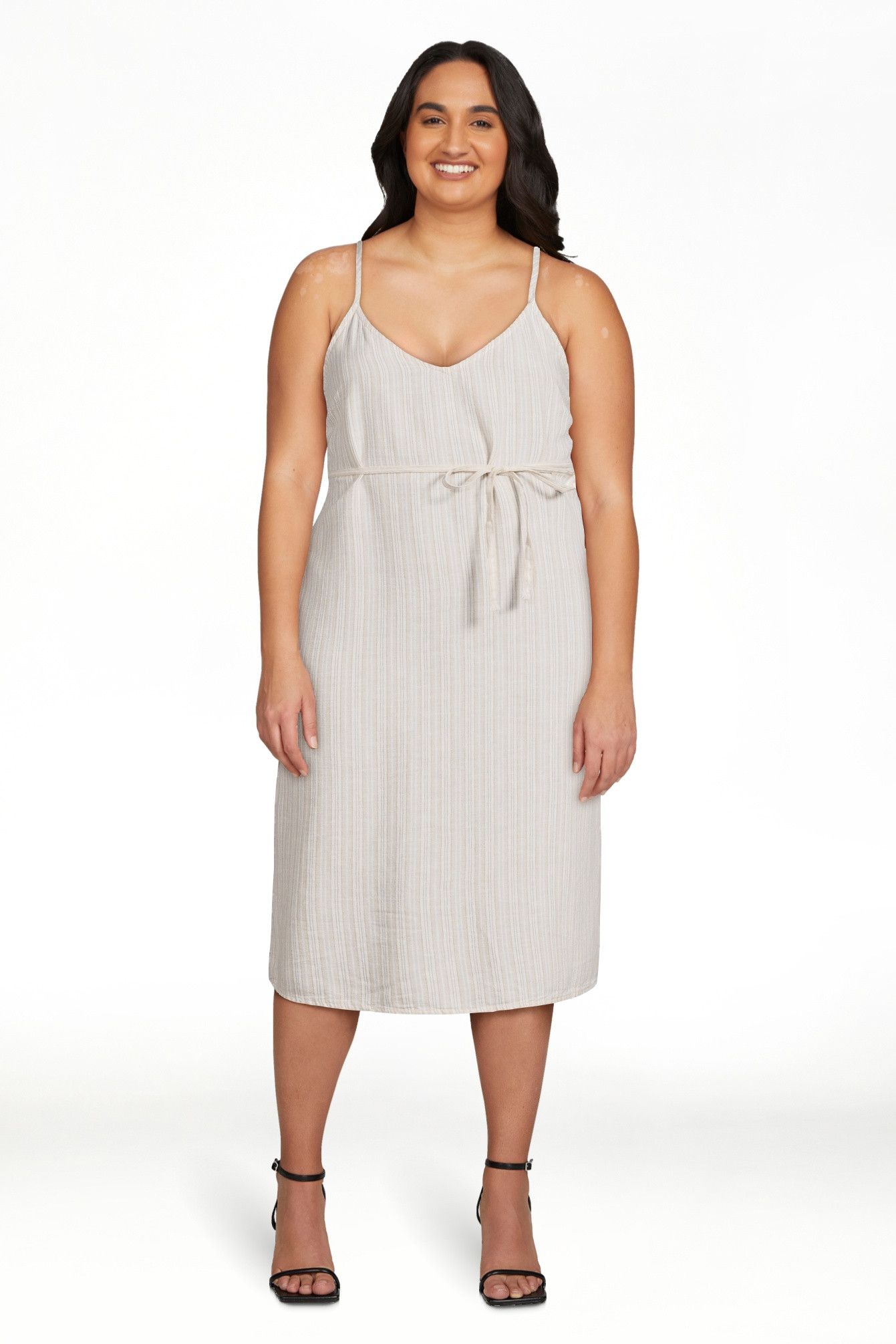 Time and Tru Women's Linen Blend Slip Dress, Sizes XS-XXXL | Walmart (US)