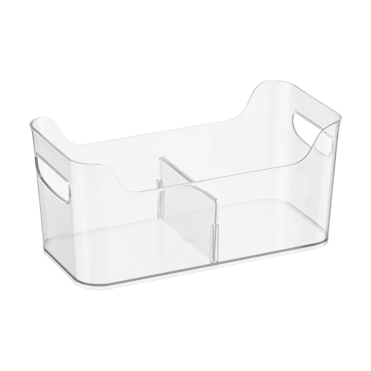 iDESIGN Small Divided Freezer Bin Clear | The Container Store