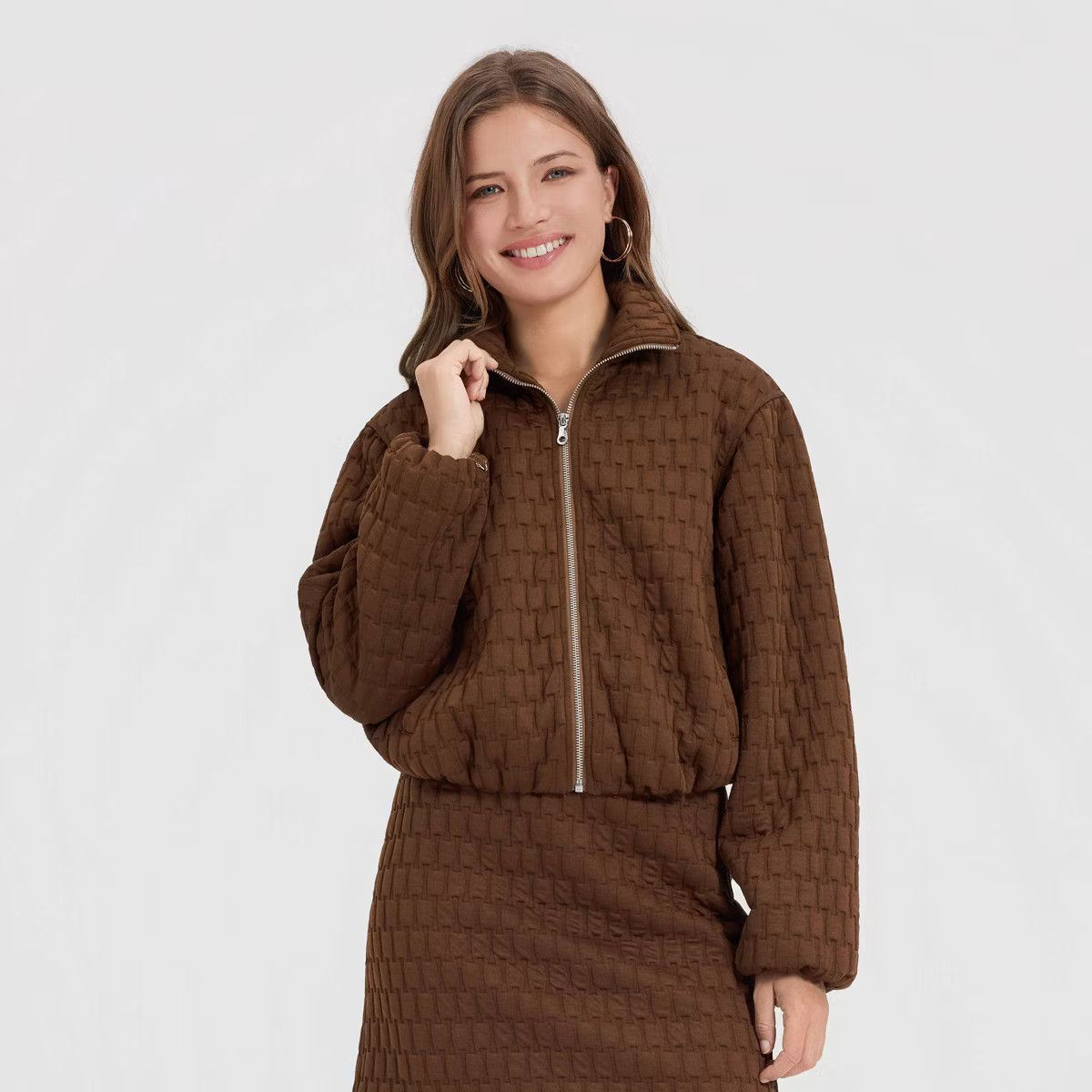 Women's Quilted Funnel Neck Bomber Jacket - A New Day™ | Target