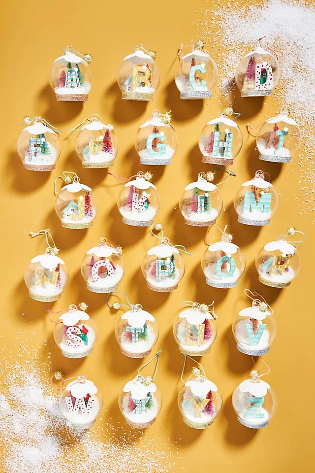 Monogram Snow Globe Ornament | Anthropologie (US)