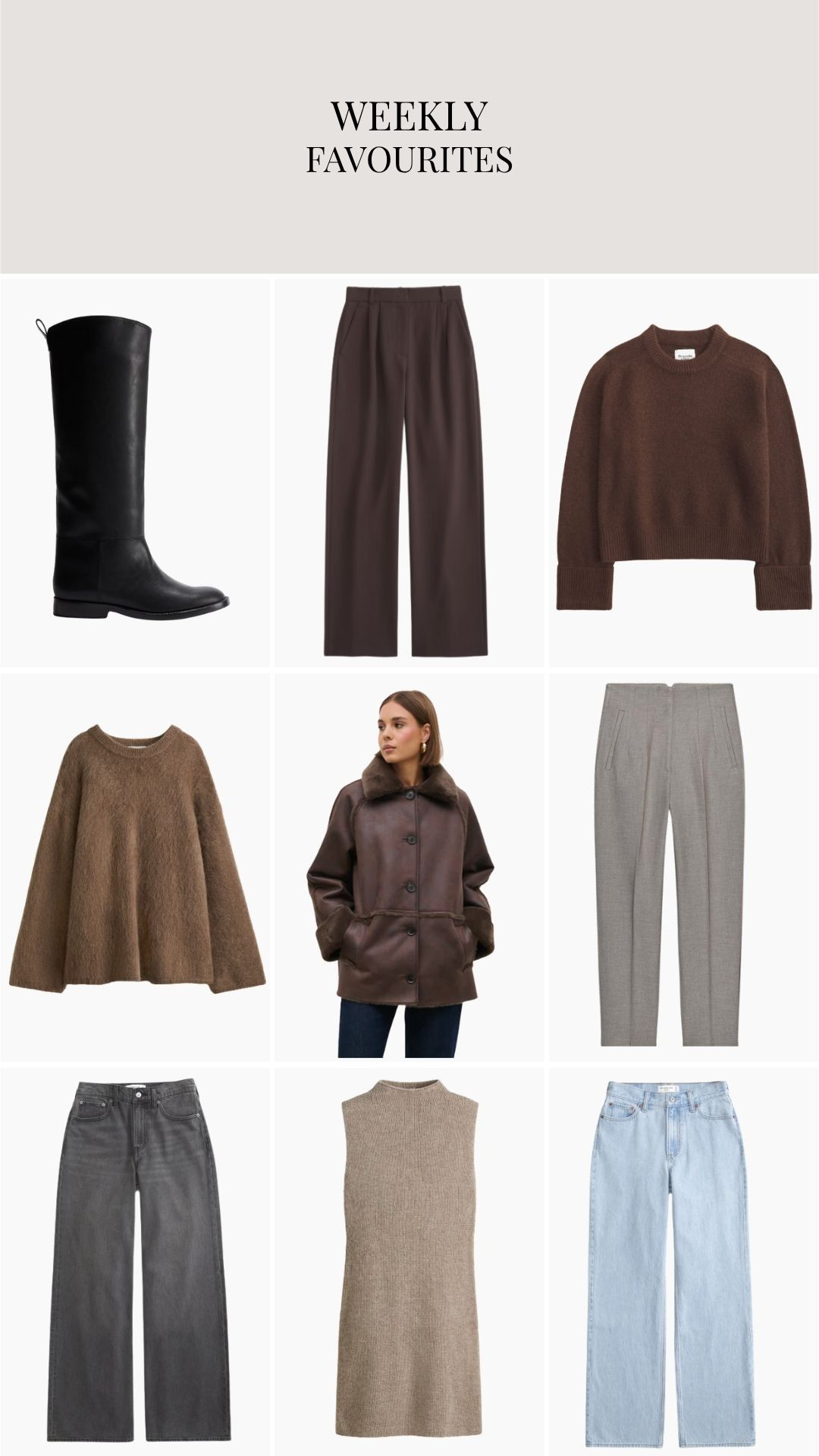 Weekly favourites! My favourite fashion pieces this week. Knitwear, high street finds, Zara, denim A&F, tailored trousers, autumn coat, transitional style  

 #LTKuk #LTKautumn #LTKstyletip
