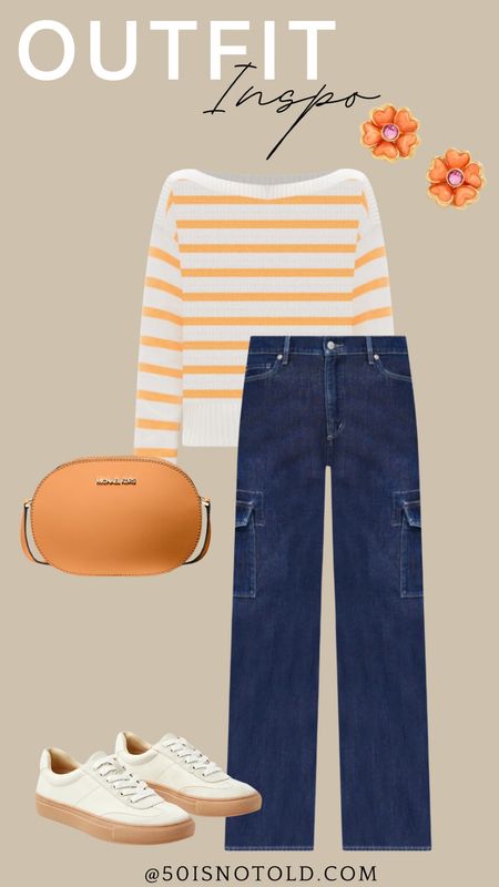 Easter Outfits | Spring Outfit | Cargo Jeans | Orange Handbag | Crossbody Bag | White Sneakers 

#LTKSpringSale #LTKstyletip #LTKworkwear