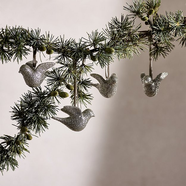 Glitter Doves – Set of 4 | The White Company (UK)