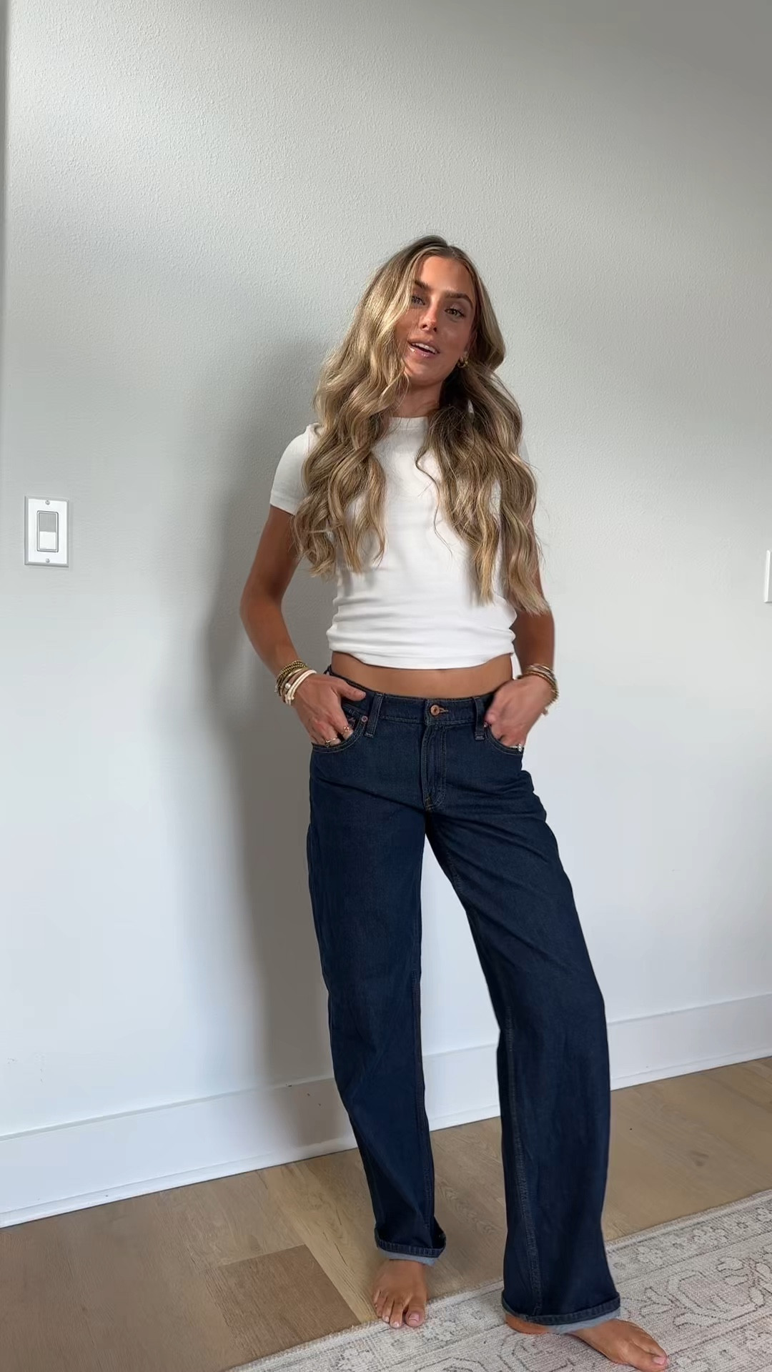 Gap size 24 low rise Jeans. A vintage-inspired fit with an effortless slouch.

Fit: A full-length loose jean that's fitted on the waist & relaxed all the way down.
Fabric: 99% Organic Cotton, 1% Stretch.
Stretch: Low Stretch Jeans. Authentic denim with a soft & easy lived-in feel.​
Rise: Low Rise Jeans.
Look: A classic, loose jean in a dark blue indigo wash.
Details: Zip fly & five-pocket styling.

#LTKootd #LTKSaleAlert #LTKSeasonal