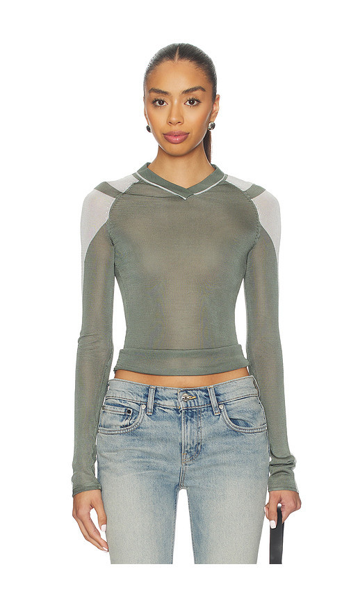 Miaou Long Sleeve Mel Top in Green. Size M. Also in L, S, XS. | Revolve Clothing (Global)