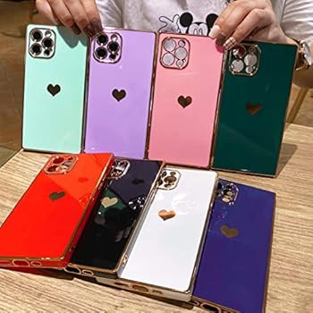 iPhone 13 Pro Case Square, Tzomsze Cute Aesthetic Full Camera Lens Protection & Electroplate Reinfor | Amazon (US)