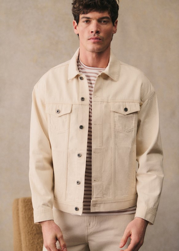 Sampler Jacket - Ecru - Organic cotton - organic textile - Sézane | Sezane Paris - US