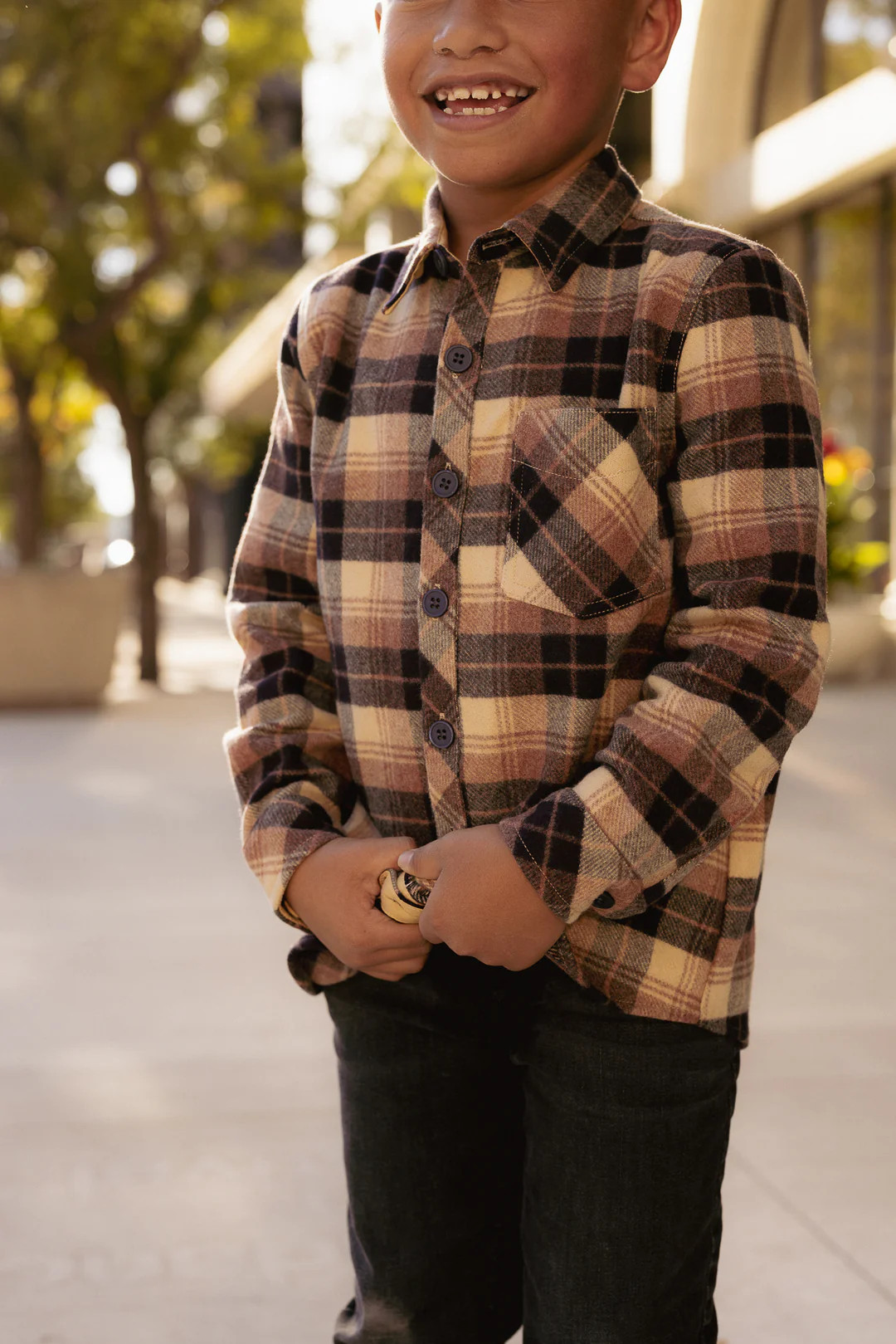 Boys John Shirt in Celine Plaid | Ivy City Co