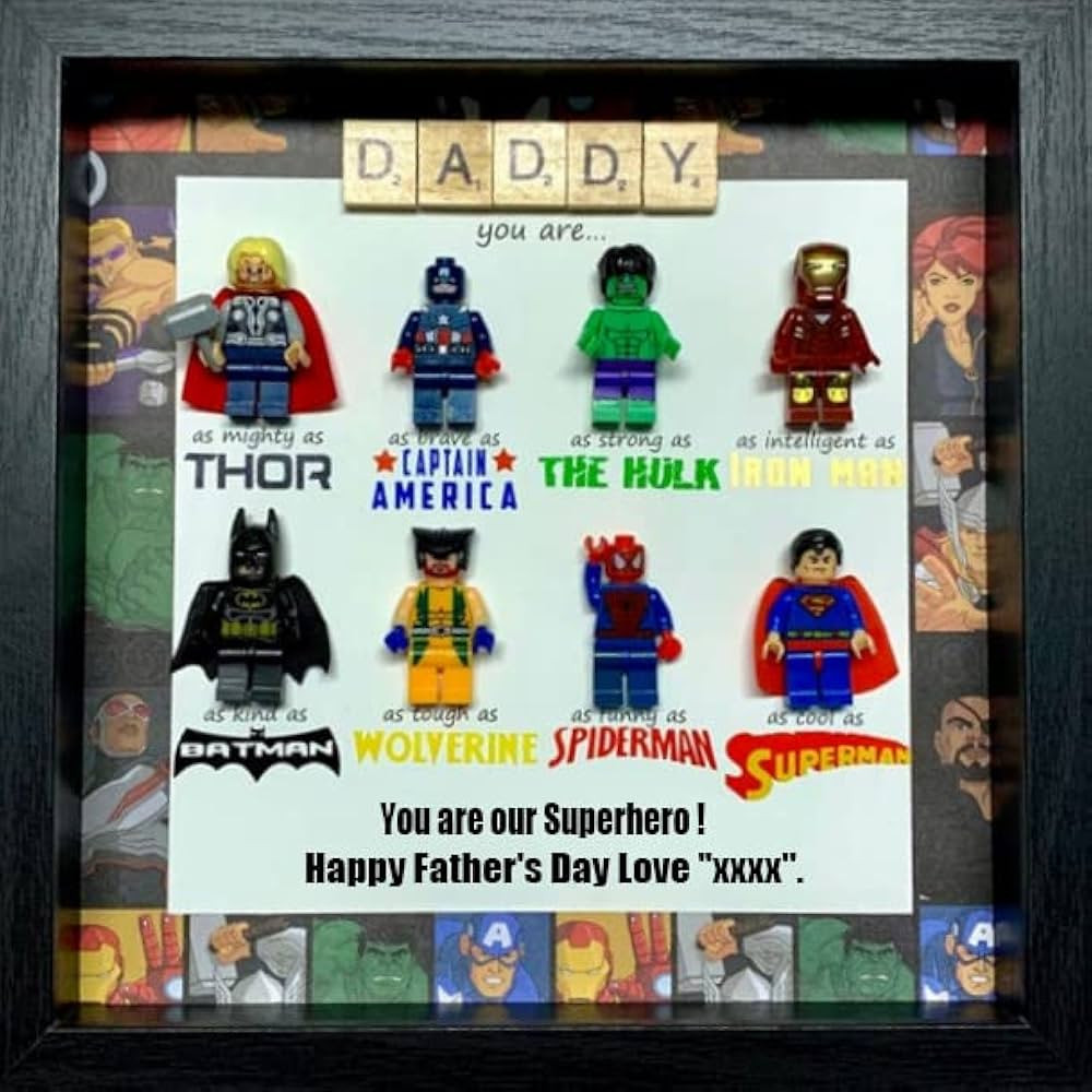 Gift to The Superhero in Mind, Personalization Superhero Photo Frame Poster Decorate, Superhero D... | Amazon (US)