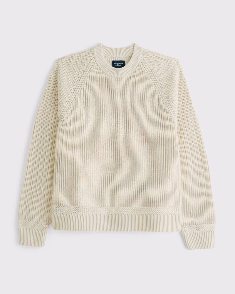 Oversized Waffle Crew Sweater | Abercrombie & Fitch (US)