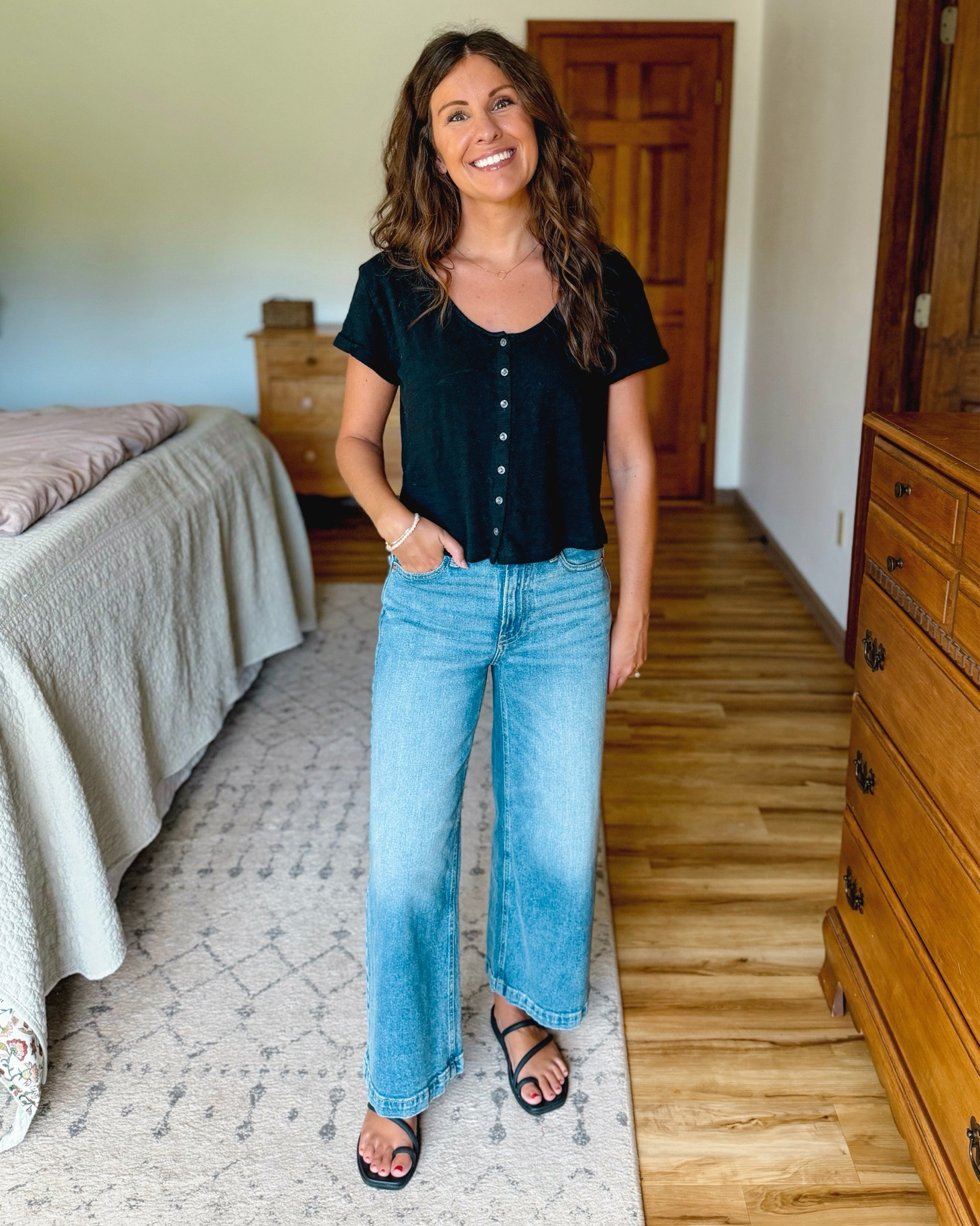 4x to wear a black tee🖤

Outfit 1: with jeans— xs in my tee and 24 short/petite in my jeans. My croc sandals are size 6

Outfit 2: with a skirt and boots—xs in my tee, xs in my skirt and 6 in my boots

Outfit 3: with black denim—xs in my tee, small in my denim shirt, 24 in 26” inseam (extra short) in my jeans and 6 in my sandals

Outfit 4: with a midi skirt— xs in my tee, small in my skirt and 6 on my sandals. My bag is older so I linked similar

#LTKPetite #LTKmomlife #LTKootd