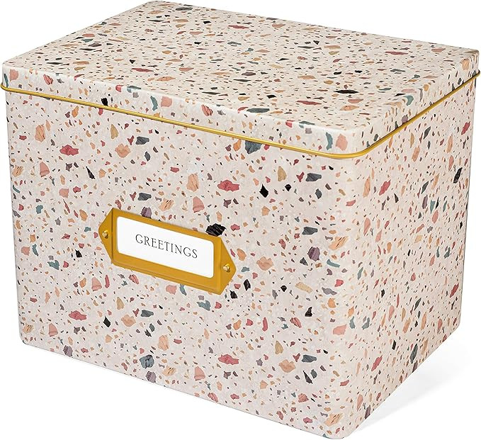 Jot & Mark Greeting Card Organizer Box Set | Decorative Recipe Tin Box, Tab Dividers, Matching Gr... | Amazon (US)