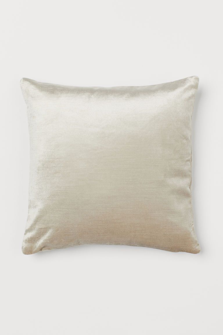 H & M - Velvet Cushion Cover - Beige | H&M (US + CA)