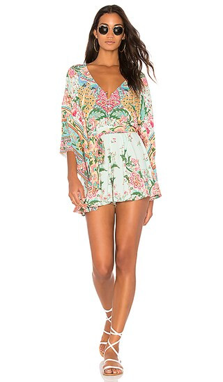 Spell & The Gypsy Collective Lotus Kimono Romper in Peacock | Revolve Clothing (Global)