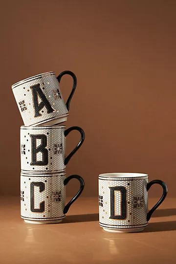 Bistro Tiled Margot Monogram Mug | Anthropologie (UK)
