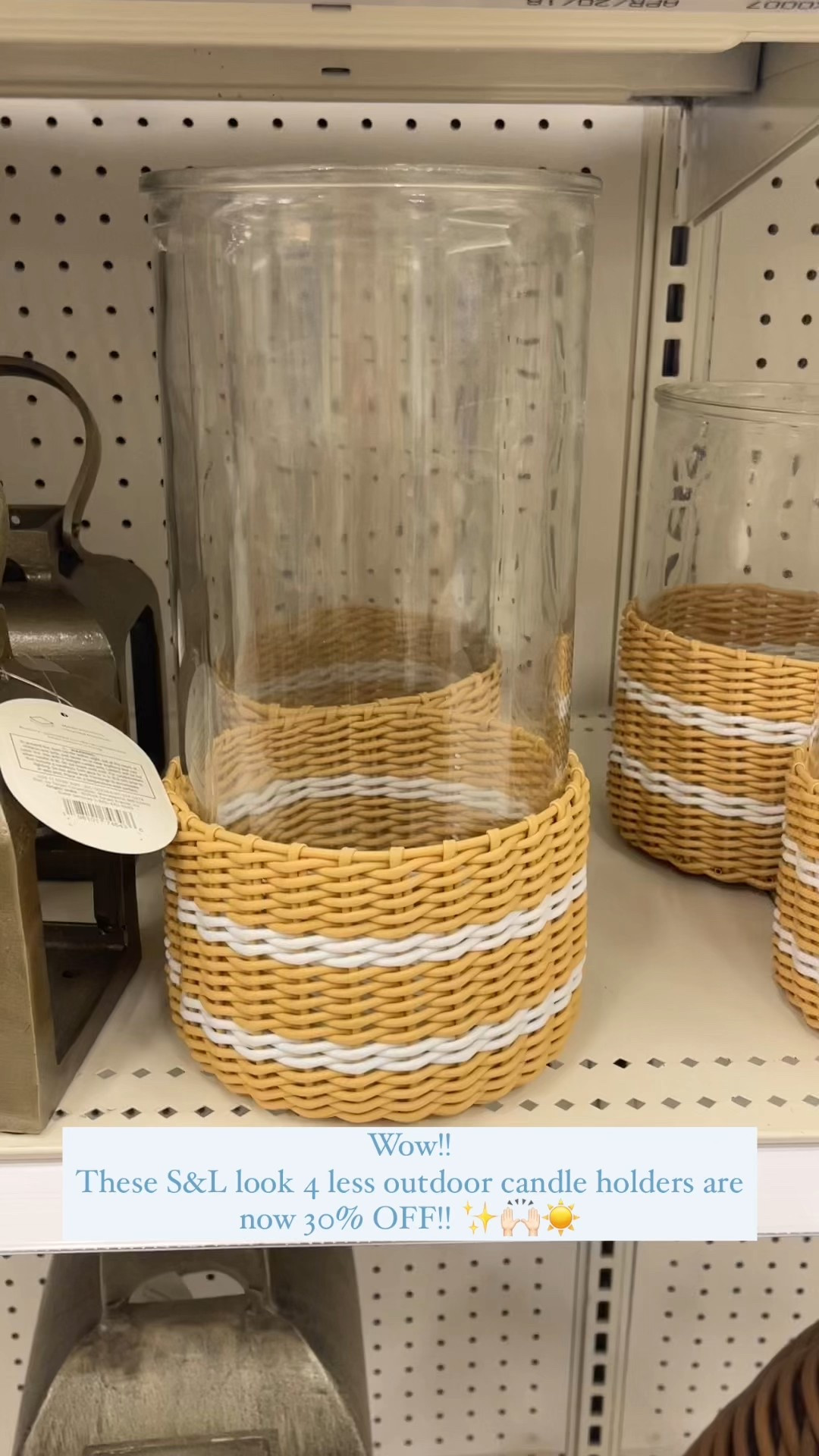 Score 30% OFF these Serena & Lily inspired outdoor friendly glass candle holders!! So pretty in person & perfect for your outdoor table & patio!! ✨🙌🏻☀️

#LTKFindsUnder50 #LTKSaleAlert #LTKHome