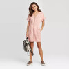 Click for more info about Women's Short Sleeve V-Neck Zip-Up Elastic Waist Dress - Universal Thread™