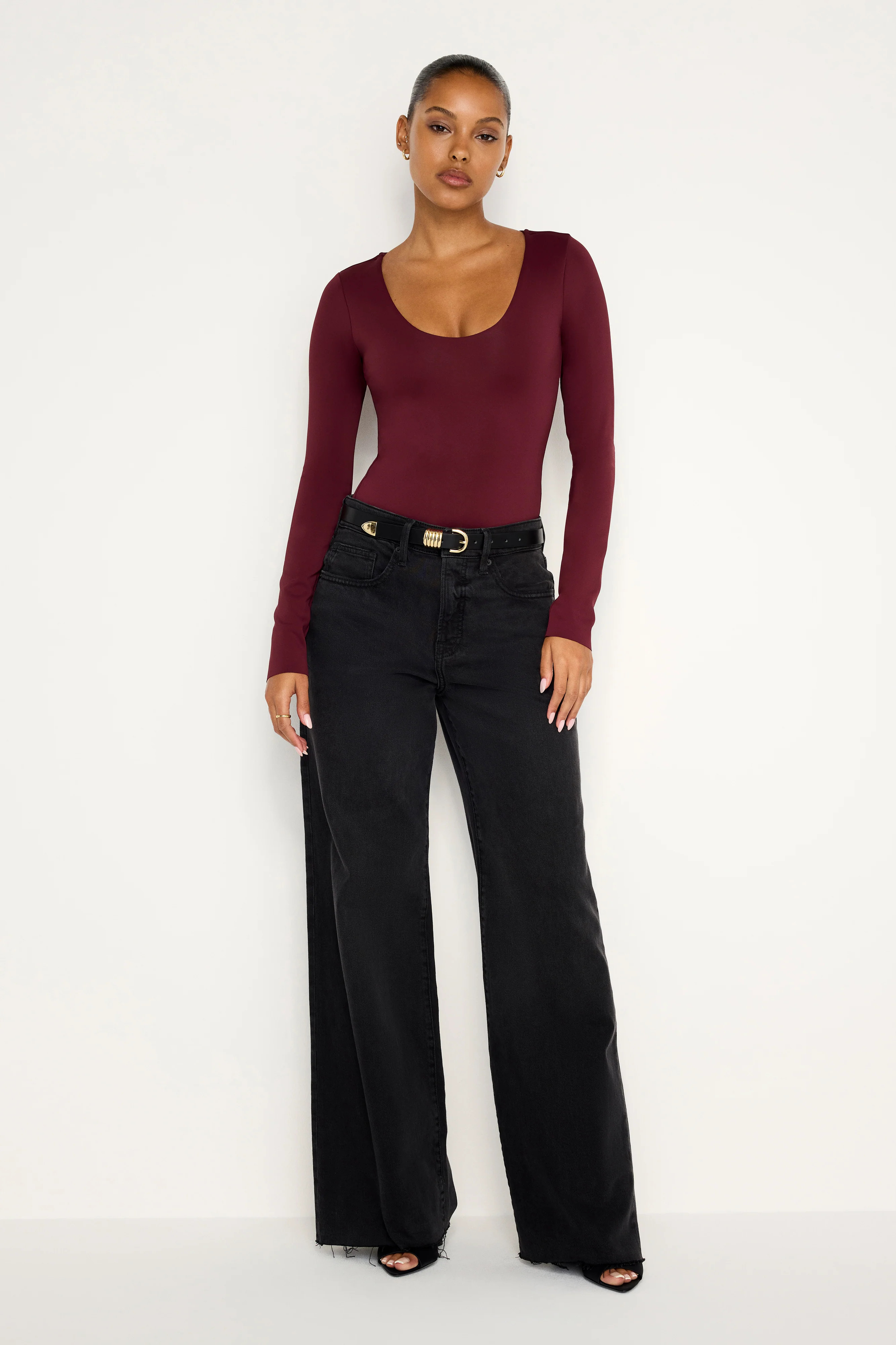 SCUBA SCOOP NECK BODYSUIT | OXBLOOD002 - GOOD AMERICAN | Good American