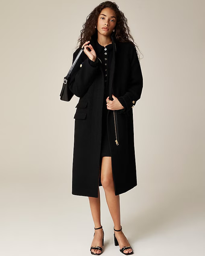Long Toscana coat in Italian stadium-cloth wool blend | J. Crew US