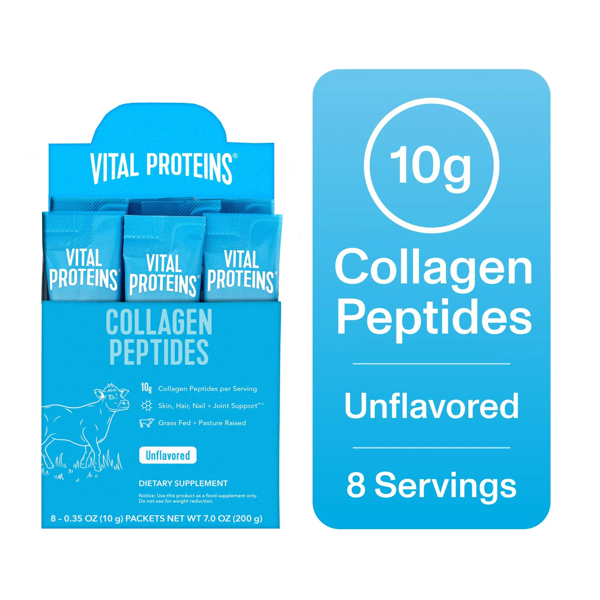 Vital Proteins Collagen Peptides Powder Stick Packs for Joints, Hair, Skin and Nails, Unflavored ... | Walmart (US)