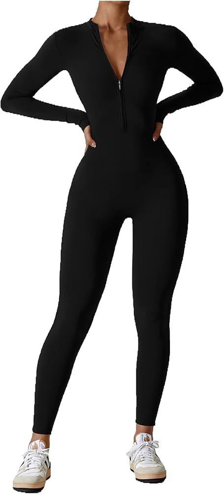 Empower Athletic SNATCH ME UP SEAMLESS SOFT AND STRETCHY BLACK LONG SLEEVE JUMPSUIT | Amazon (US)