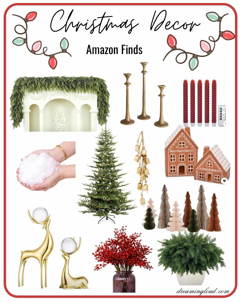 Amazon Christmas Decor finds. Christmas decor garland, gold candle stands  

#LTKHome #LTKFindsUnder50 #LTKHoliday