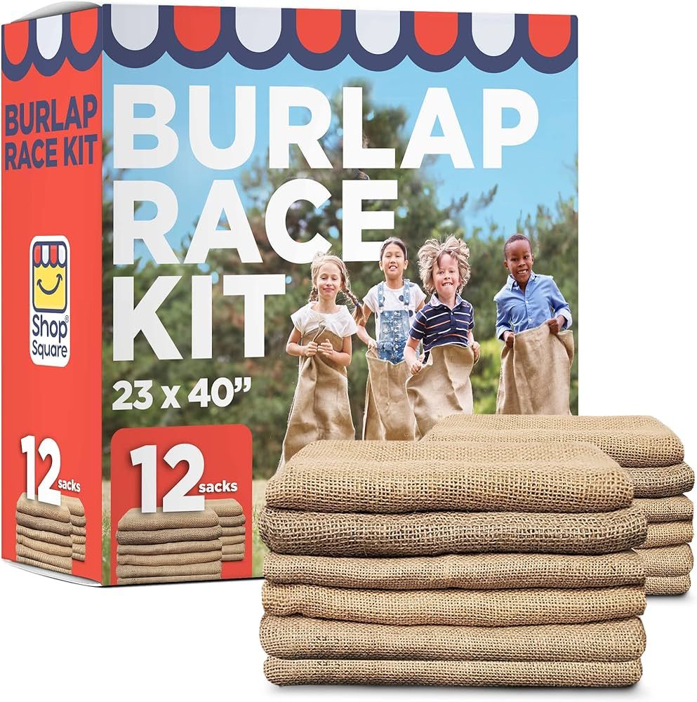 Large Burlap Potato Sack Race Bags, 23x40" Burlap Bags, Outdoor Lawn Games for Kids & Adults - Ea... | Amazon (US)