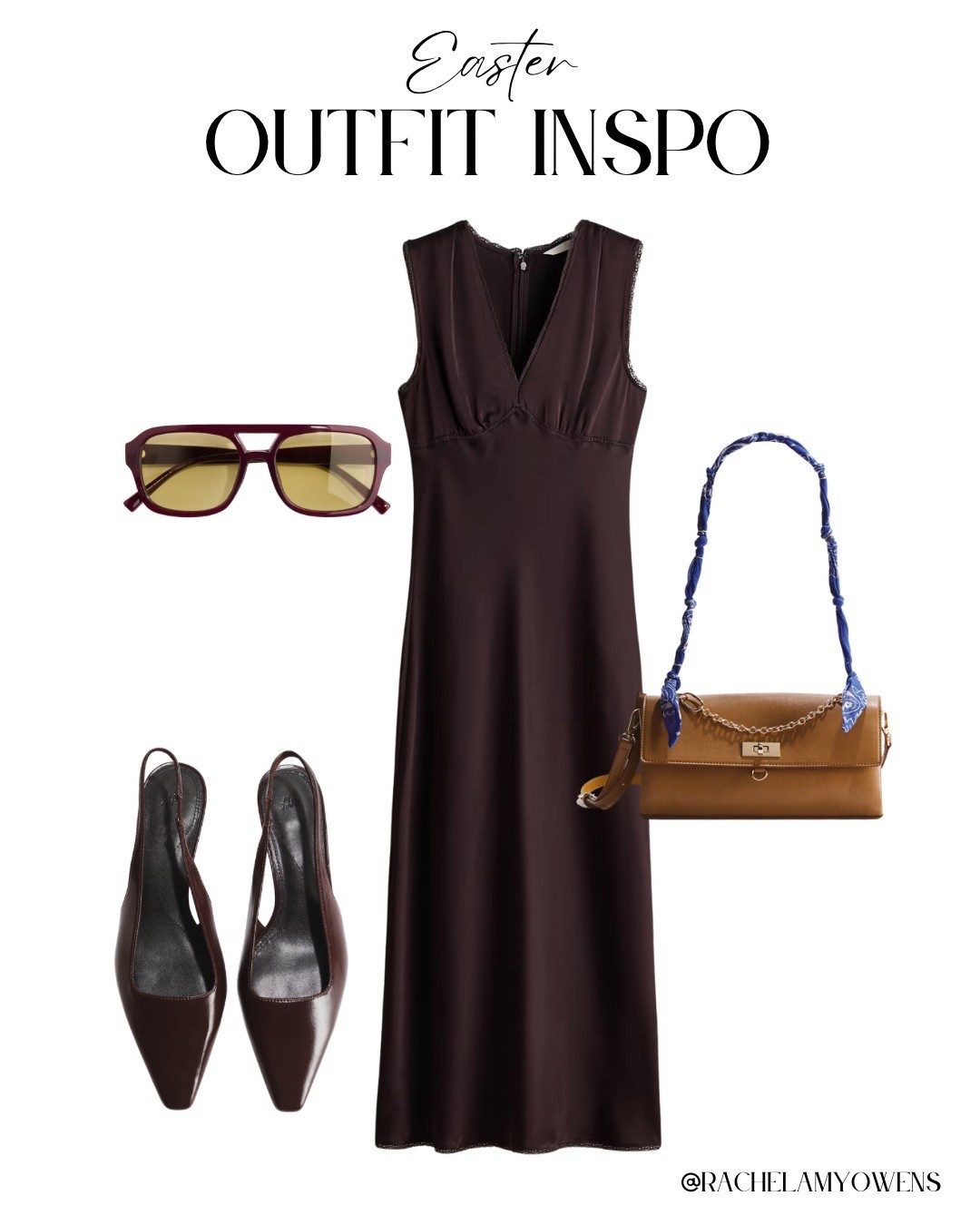 Easter Outfit Inspo

Finding the perfect Easter dress just got easier! 🍫 This chocolate silk midi is everything—elegant, timeless, and so flattering. I love the subtle lace detailing and how it pairs beautifully with matching pointed heels for a sleek, tonal moment. 🤎

To add a little personality, I’ve styled it with a cognac shoulder bag and some statement frames. It’s a chic, modern take on holiday dressing that you can wear all season long! 🌷✨

#easteroutfit #mididress #brownoutfit #ltkholiday #easterstyle #elegantstyle #parisianvibe #springfashion

#LTKgrwm #LTKootd #LTKSeasonal