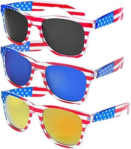 CaseTank 3pcs American Flag Sunglasses, 4th of July Decor Party Accessories, Independence Day Dec... | Amazon (US)