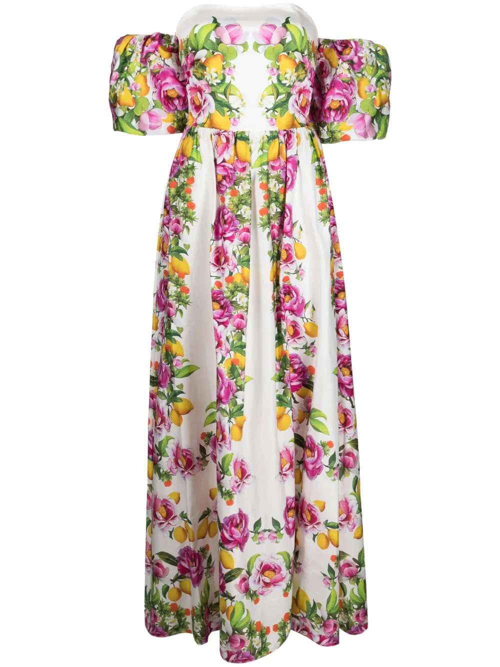 Borgo De Nor Juliet off-shoulder puff-sleeve Dress - Farfetch | Farfetch Global