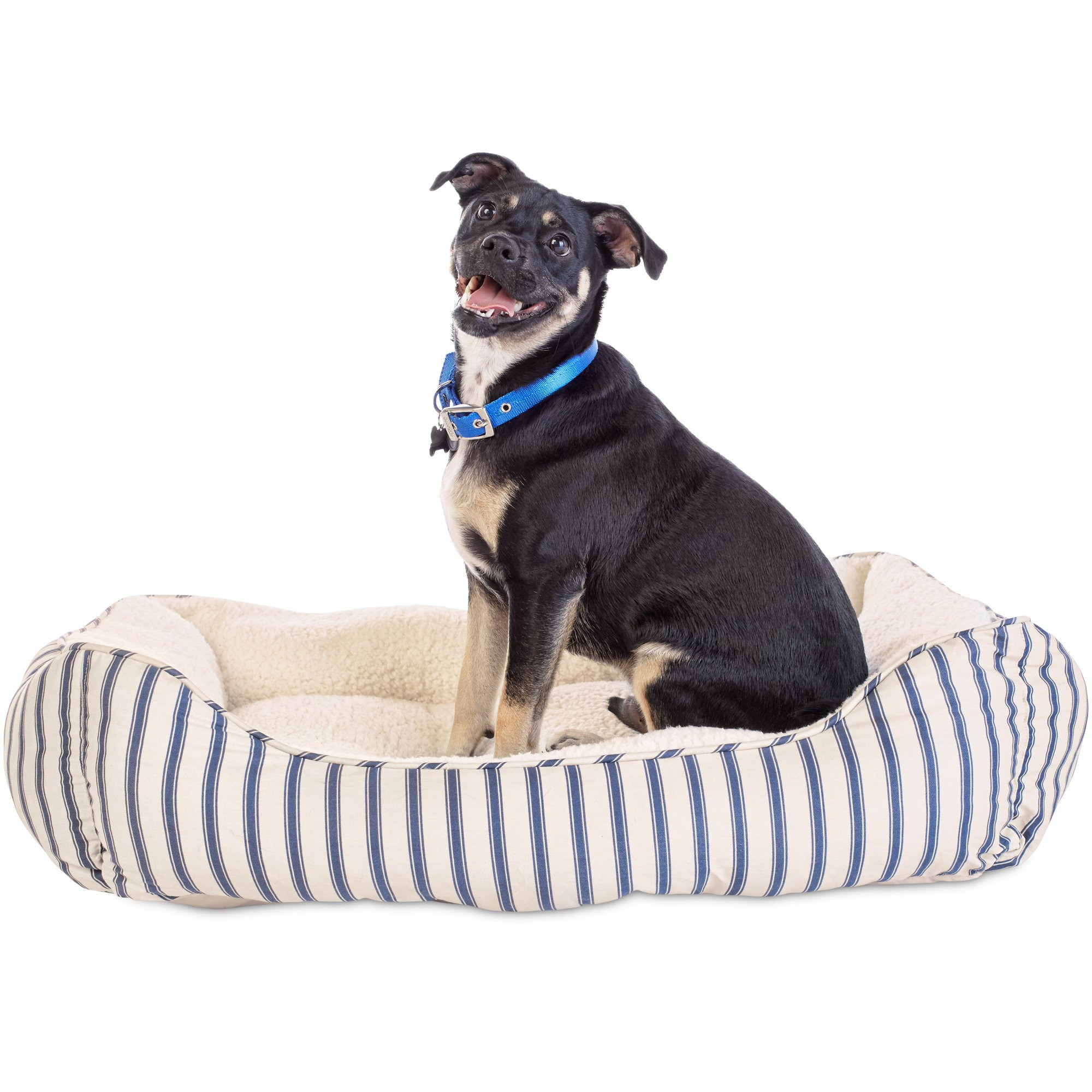 Harmony Blue Striped Nester Dog Bed, 32" L x 24" W" | PETCO Animal Supplies