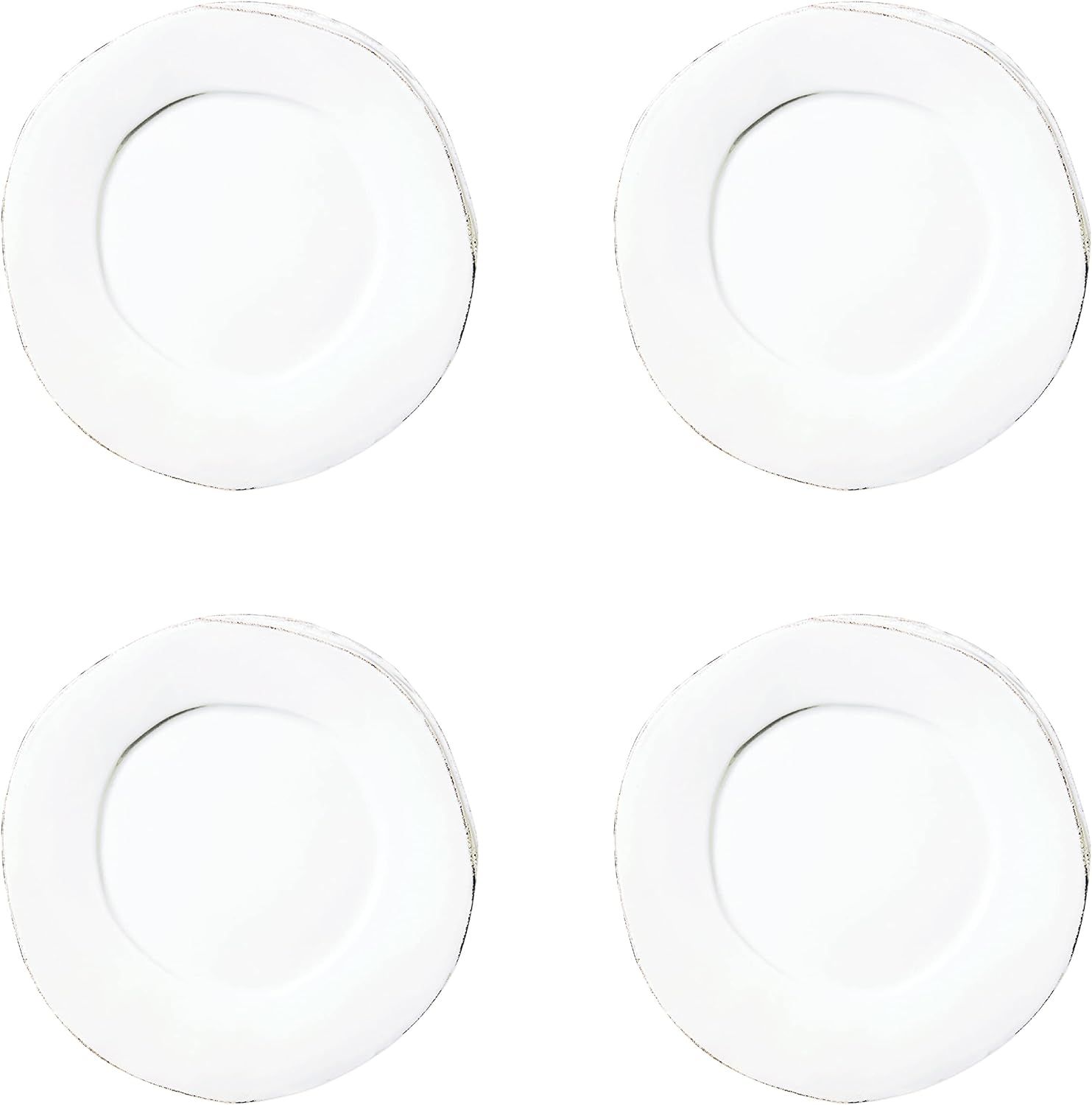Vietri Italian Lastra Collection Dinnerware Sets (White, Dinner Plates, Set of 4) | Amazon (US)